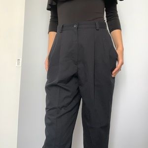 Vintage Black High-Waisted Trousers